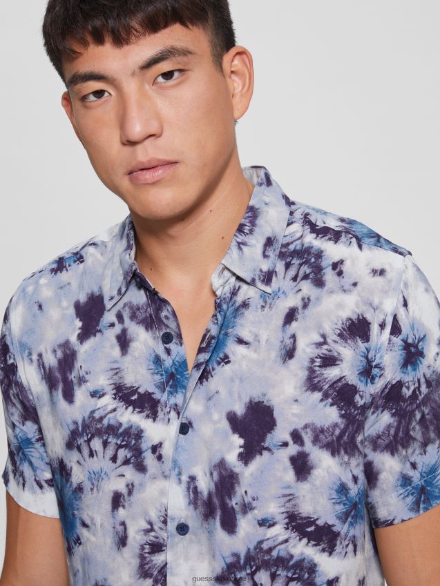 Guess tie dye burst øko rayon tie-dye birst skjorte tie dye sprakk menn F0LJ8010711