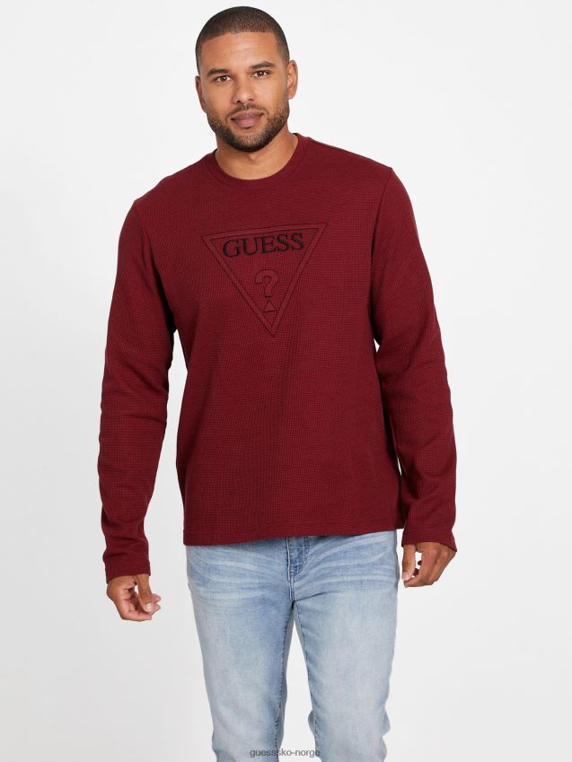 Guess tomas crewneck red noir rød noir menn F0LJ808365