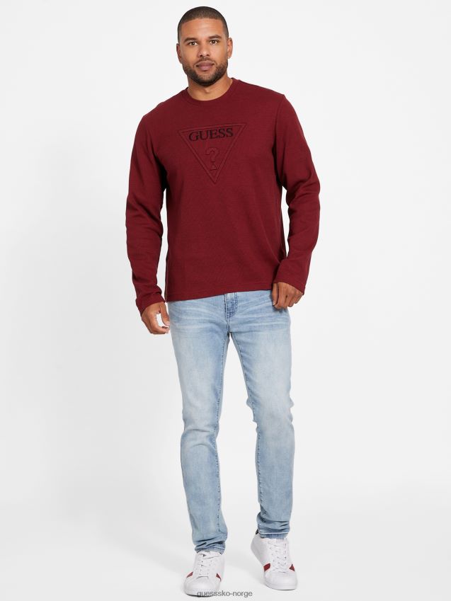 Guess tomas crewneck red noir rød noir menn F0LJ808365