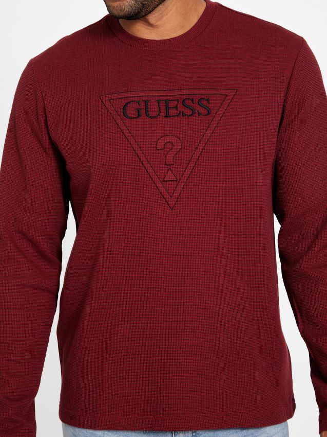 Guess tomas crewneck red noir rød noir menn F0LJ808365