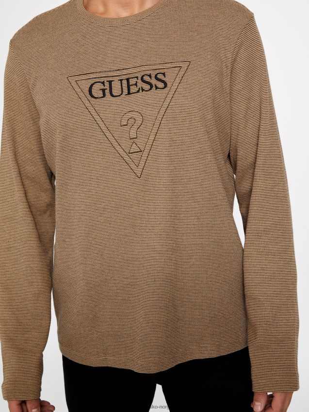 Guess tomas crewneck ristet taupe ristet taupe menn F0LJ808583