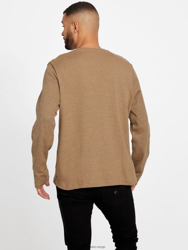 Guess tomas crewneck ristet taupe ristet taupe menn F0LJ808583