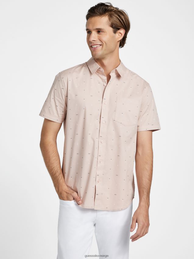 Guess vapor rose dusan skjorte med geometrisk tryk damp steg menn F0LJ808255