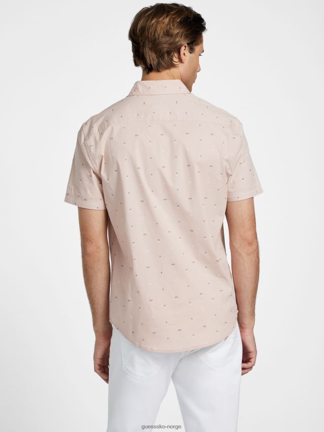 Guess vapor rose dusan skjorte med geometrisk tryk damp steg menn F0LJ808255