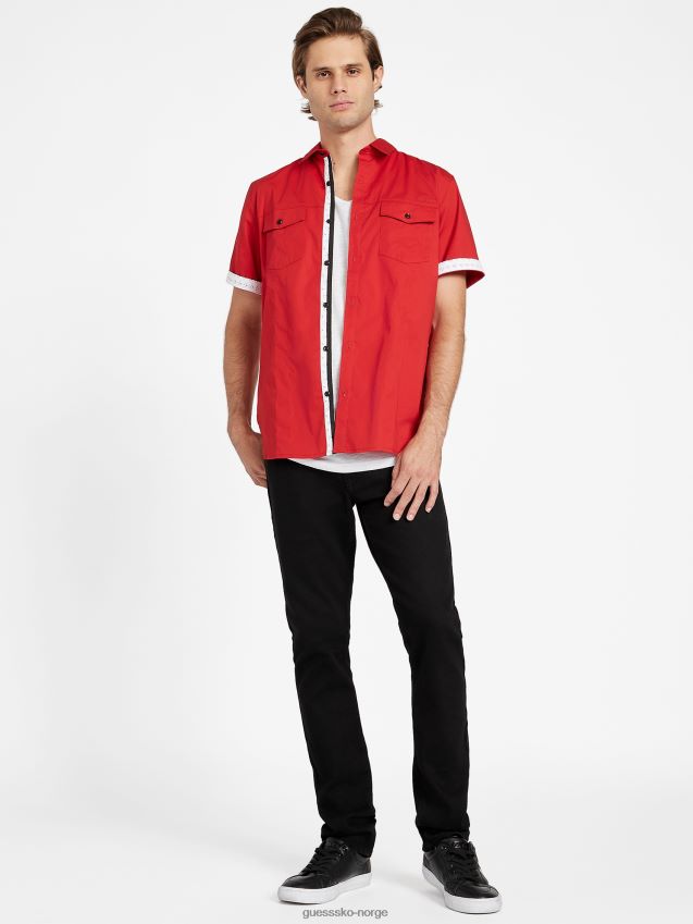 Guess varsity rød sancho skjorte varsity rød menn F0LJ808524