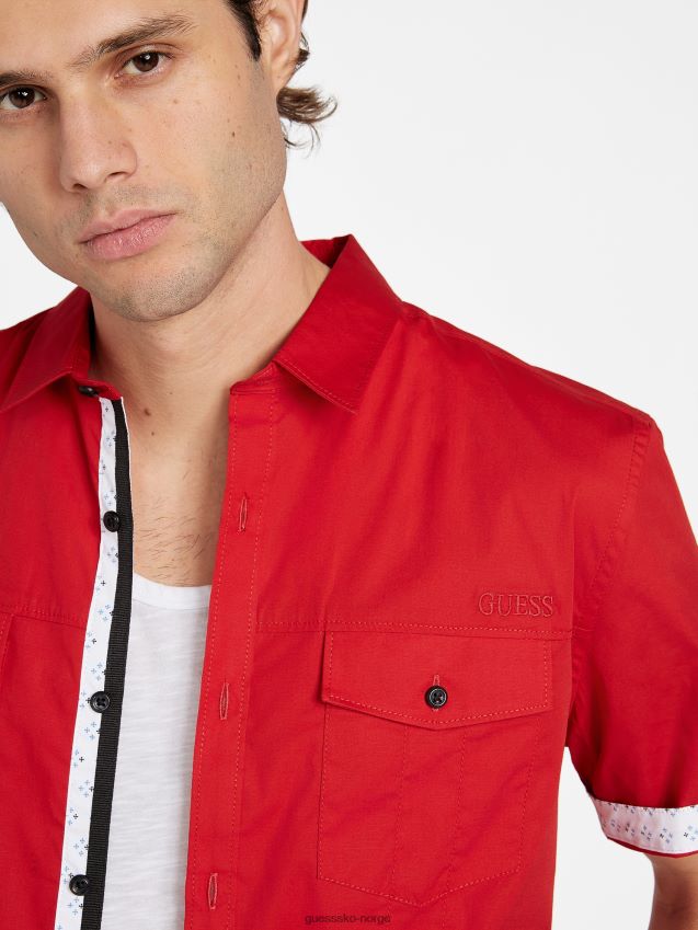 Guess varsity rød sancho skjorte varsity rød menn F0LJ808524