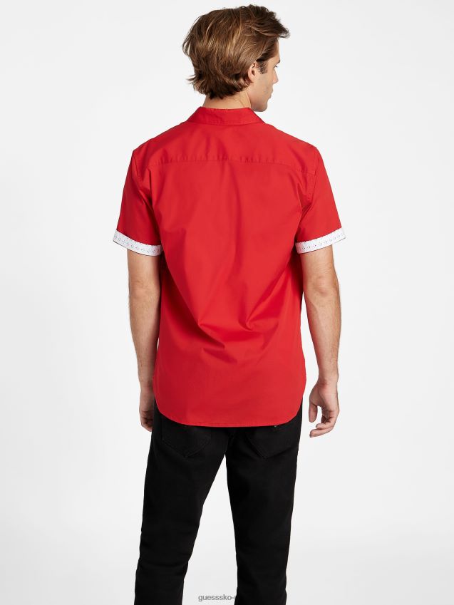 Guess varsity rød sancho skjorte varsity rød menn F0LJ808524