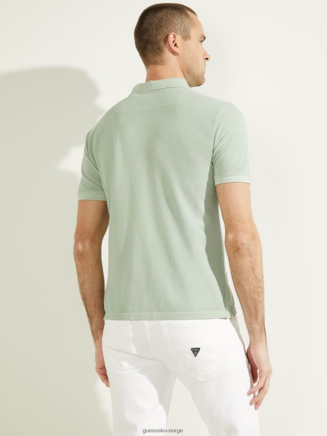 Guess vasket polo matcha støv matcha støv menn F0LJ8010694