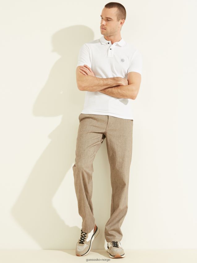 Guess vasket polo ren hvit Ren hvit menn F0LJ8010772