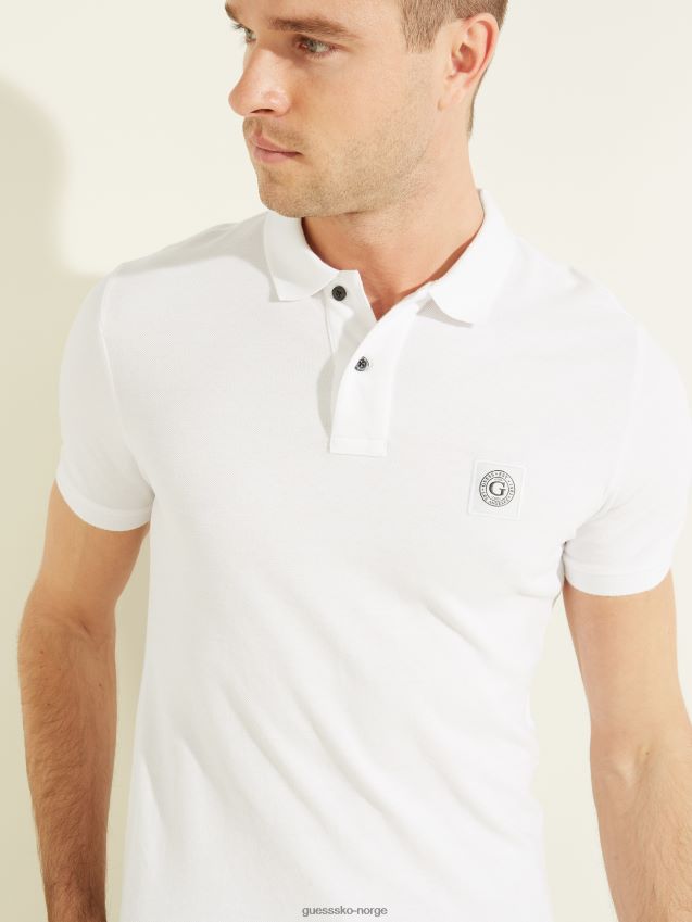 Guess vasket polo ren hvit Ren hvit menn F0LJ8010772