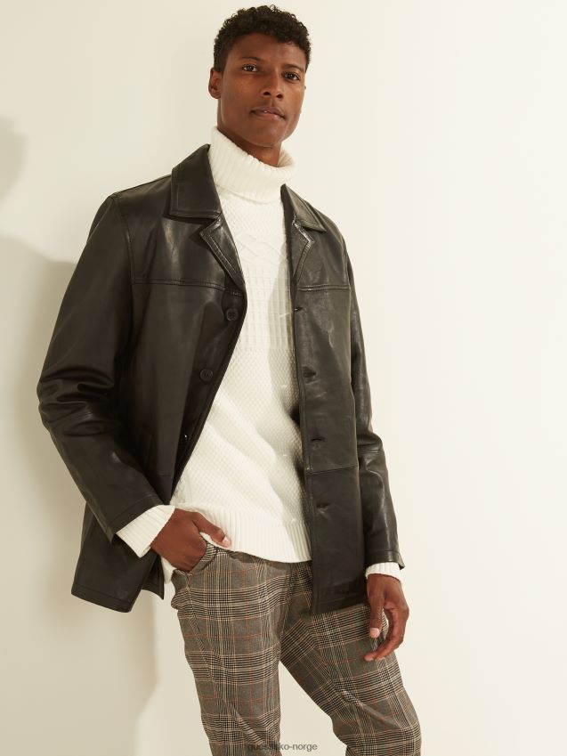 Guess bilfrakk i kulsvart skinn kulsvart menn F0LJ8010754