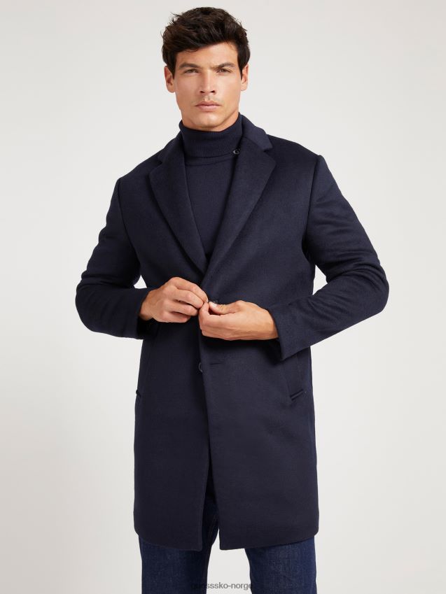 Guess blå multi ullblanding kåpe blå multi menn F0LJ801534