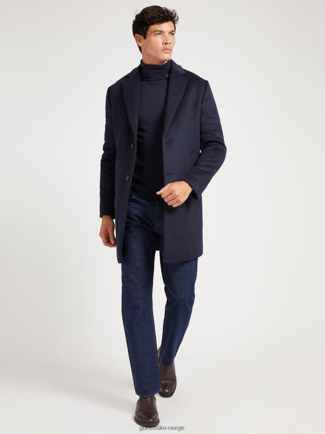 Guess blå multi ullblanding kåpe blå multi menn F0LJ801534