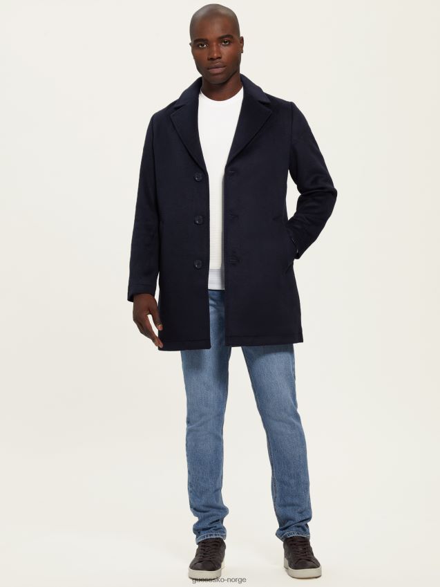 Guess bleu lgant dressy kåpe i ullblanding bleu lgant menn F0LJ8010801