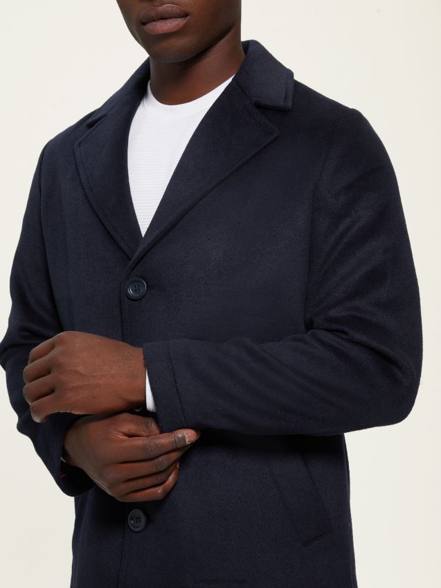 Guess bleu lgant dressy kåpe i ullblanding bleu lgant menn F0LJ8010801