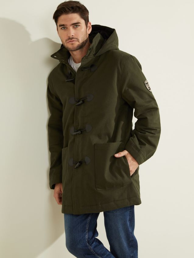 Guess grønn duffelfrakk i bomull grønn menn F0LJ801214