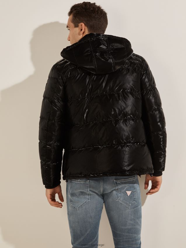 Guess harris puffer coat jet black multi jet black multi menn F0LJ8010758