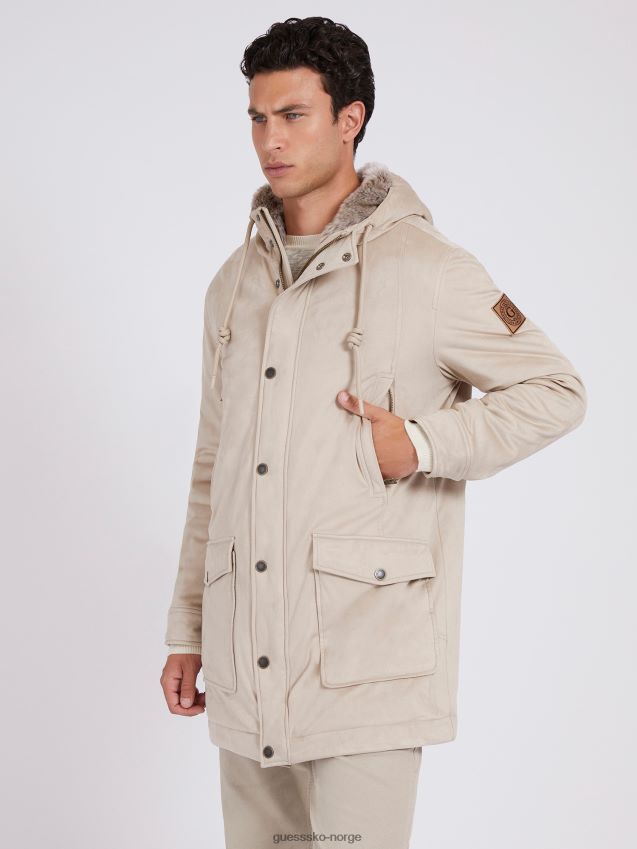 Guess imitert semsket jakke beige beige menn F0LJ80392