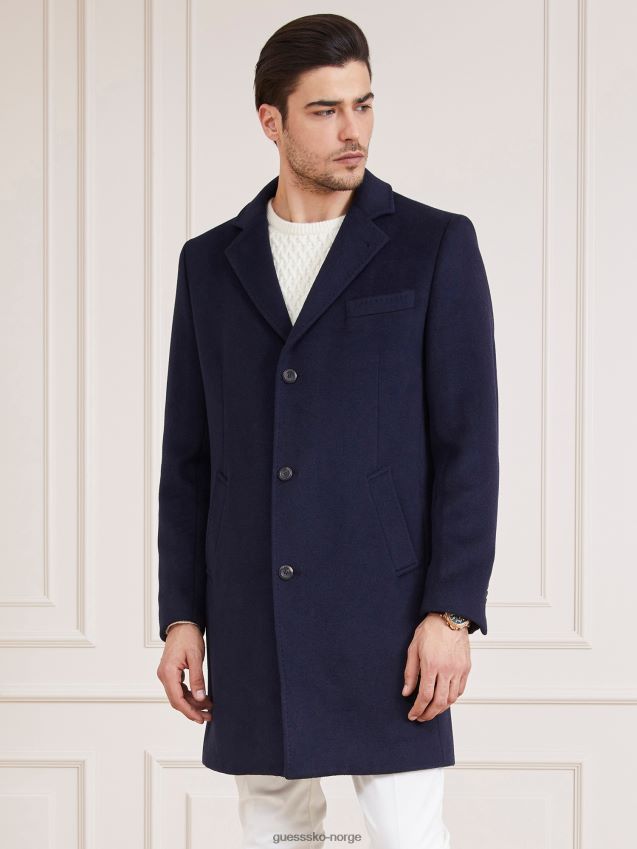 Guess marciano ullblanding kåpe blå blå menn F0LJ80210