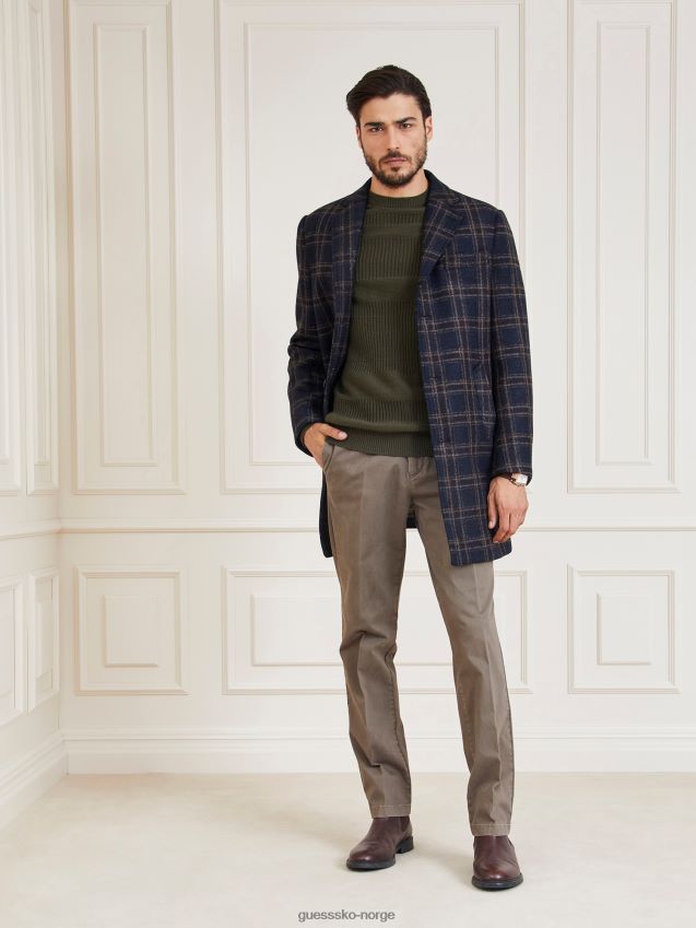 Guess marciano ullblanding kåpe blå multi blå multi menn F0LJ80546