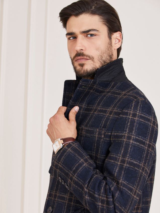 Guess marciano ullblanding kåpe blå multi blå multi menn F0LJ80546