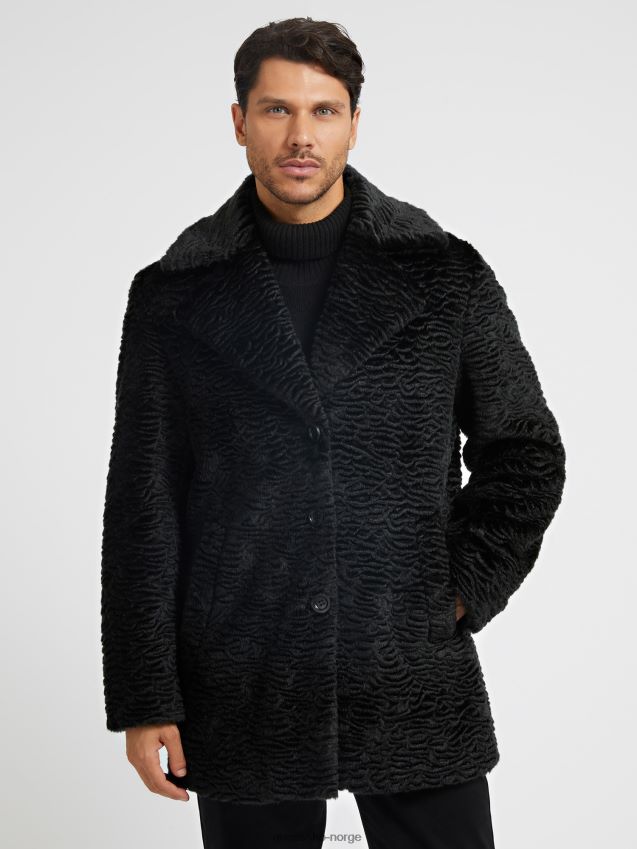 Guess svart fuskepelsfrakk svart menn F0LJ8058