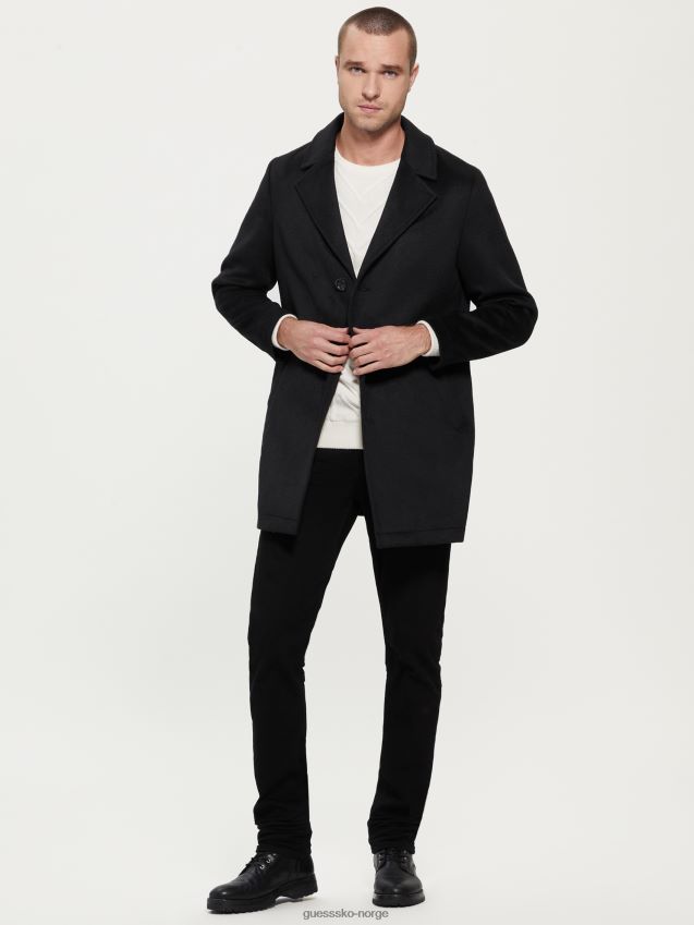 Guess ullblanding dressy kåpe jet black kulsvart menn F0LJ8010635