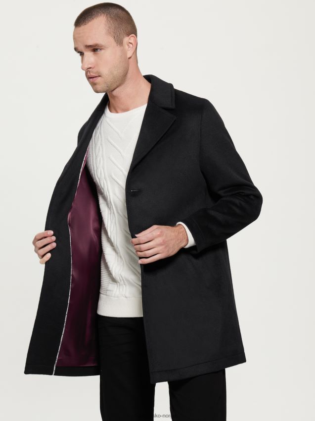 Guess ullblanding dressy kåpe jet black kulsvart menn F0LJ8010635