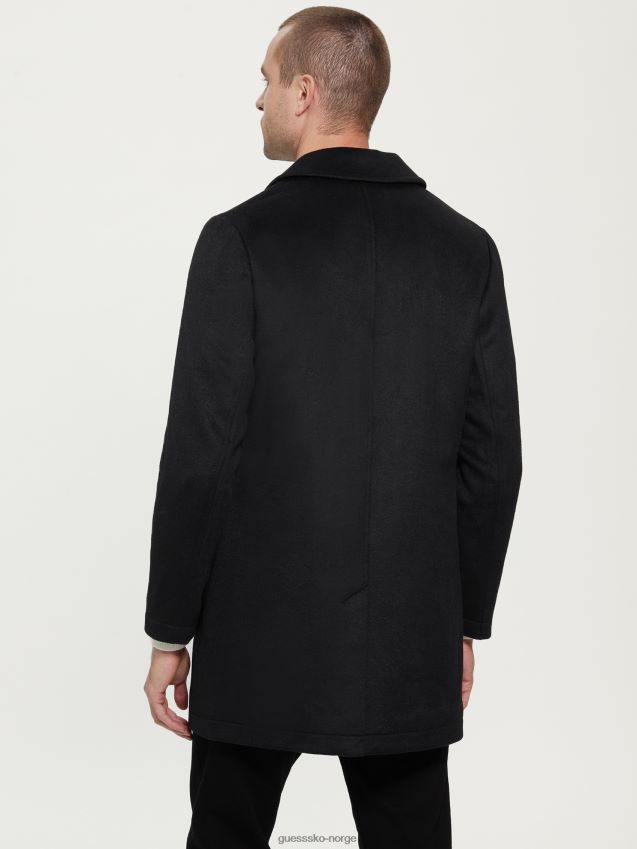 Guess ullblanding dressy kåpe jet black kulsvart menn F0LJ8010635
