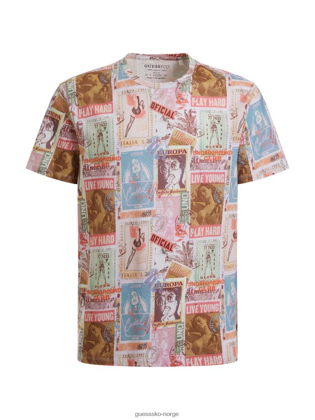 Guess all over print t-skjorte hvit multi hvit multi menn F0LJ80172