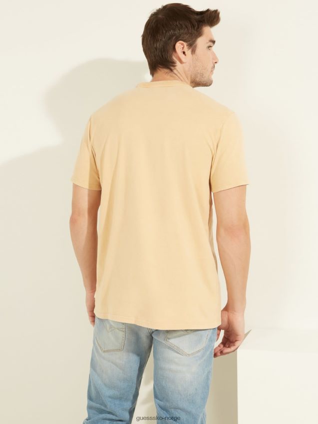 Guess beige t-skjorte foran lomme beige menn F0LJ80412
