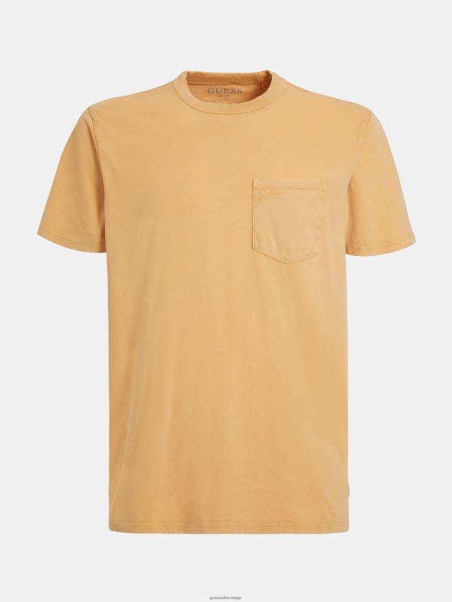 Guess beige t-skjorte foran lomme beige menn F0LJ80412