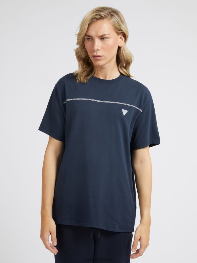 Guess blå t-skjorte med logo blå menn F0LJ80109