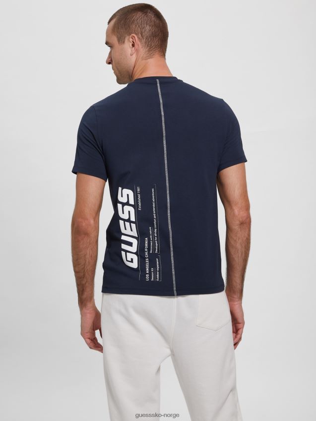 Guess blå t-skjorte med logo blå menn F0LJ80109