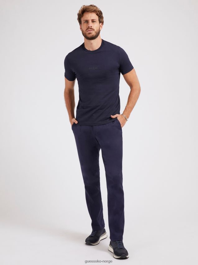 Guess blå t-skjorte med normal passform blå menn F0LJ80597