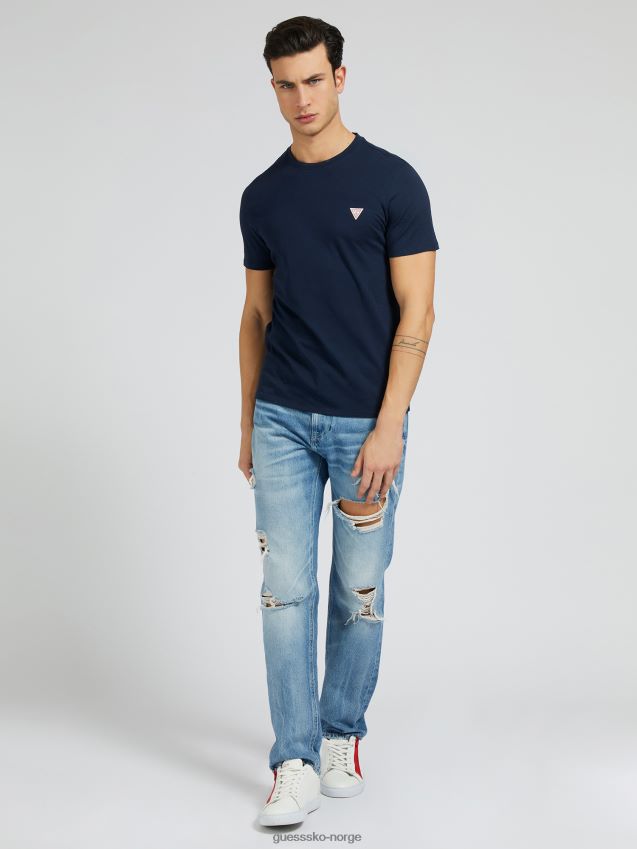 Guess blå trekant logo t-skjorte blå menn F0LJ80790