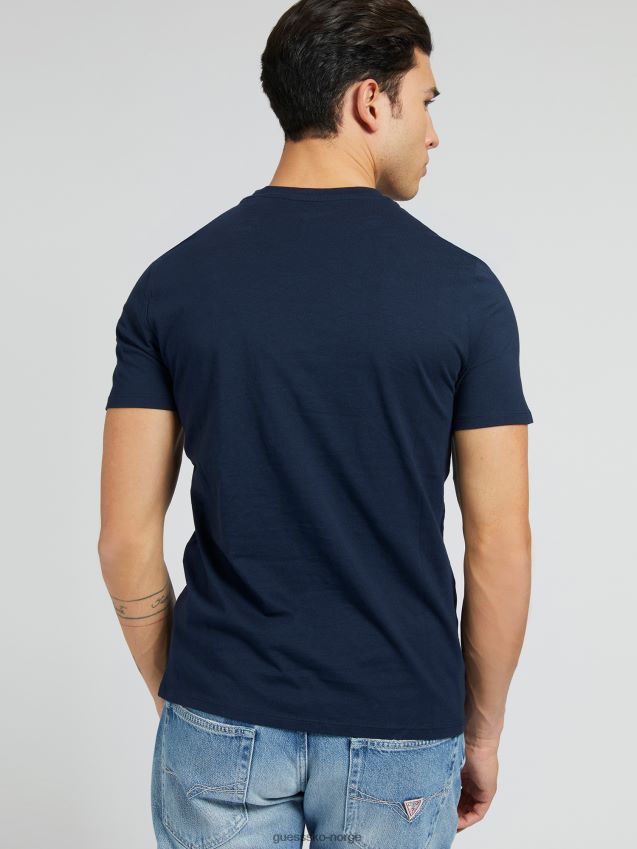 Guess blå trekant logo t-skjorte blå menn F0LJ80790