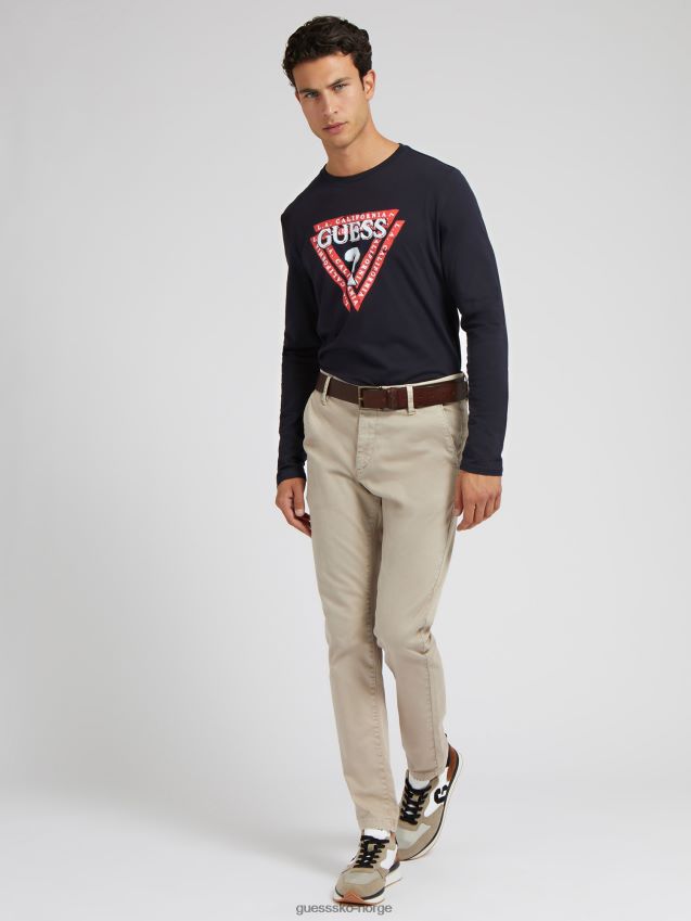 Guess blå trekant logo t-skjorte ny trend blå menn F0LJ80398