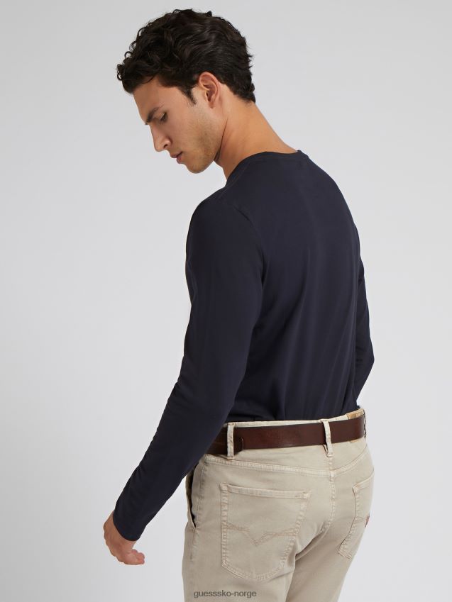 Guess blå trekant logo t-skjorte ny trend blå menn F0LJ80398