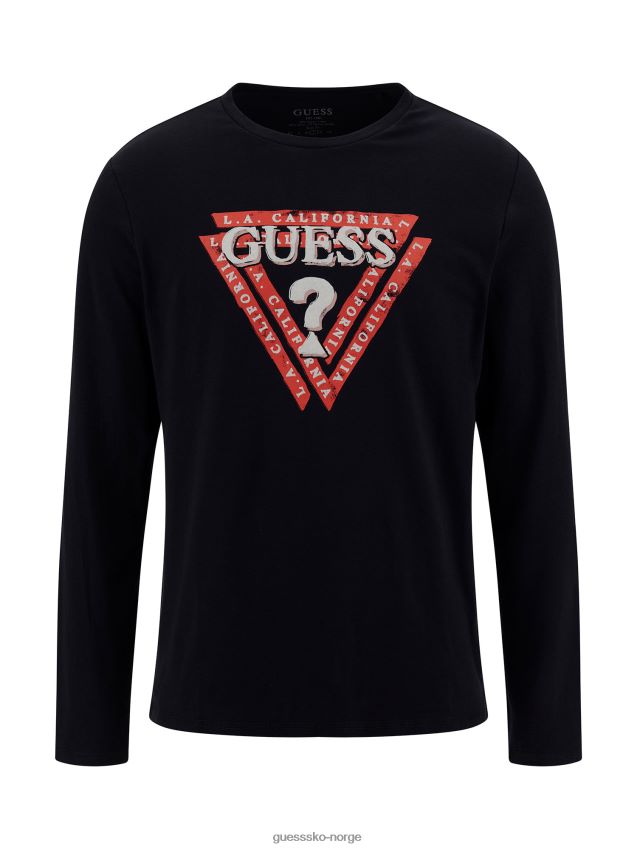 Guess blå trekant logo t-skjorte ny trend blå menn F0LJ80398