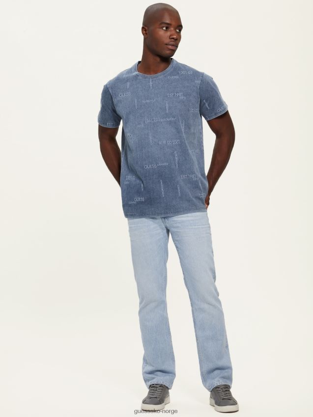 Guess brodert logo t-skjorte blå blå menn F0LJ80339