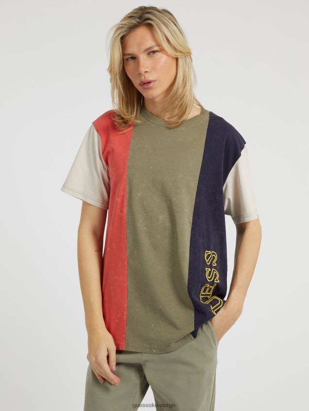 Guess fargeblokk t-skjorte hvit multi hvit multi menn F0LJ80854