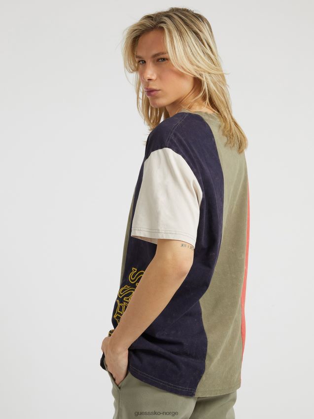 Guess fargeblokk t-skjorte hvit multi hvit multi menn F0LJ80854