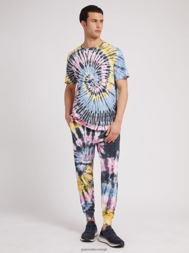 Guess flerfarget mønster tie-dye t-skjorte flerfarget mønster menn F0LJ80301