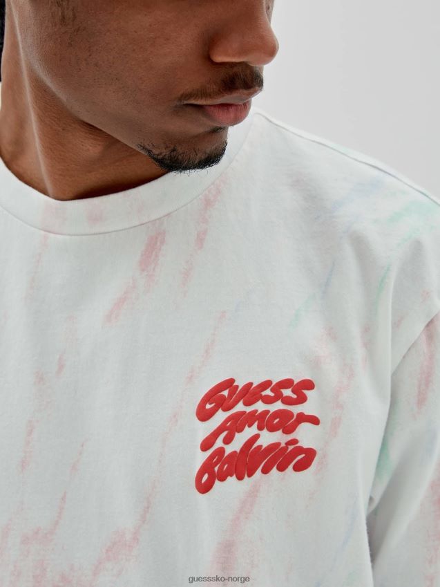 Guess foran logo t-skjorte hvit multi hvit multi menn F0LJ80231