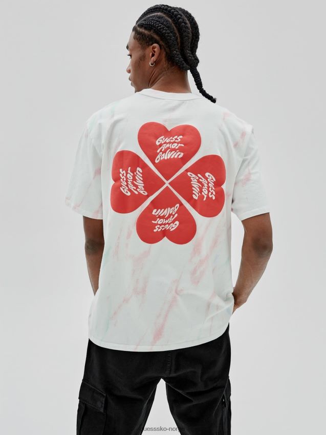 Guess foran logo t-skjorte hvit multi hvit multi menn F0LJ80231