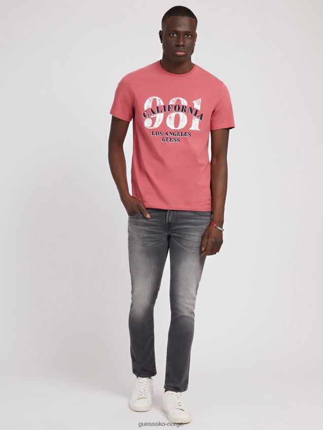 Guess foran logo t-skjorte rosa ny trend rosa menn F0LJ80266
