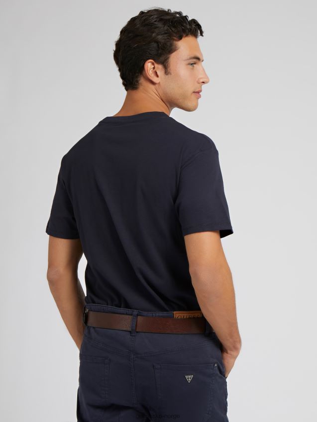 Guess front logo blå t-skjorte ny trend blå menn F0LJ80103