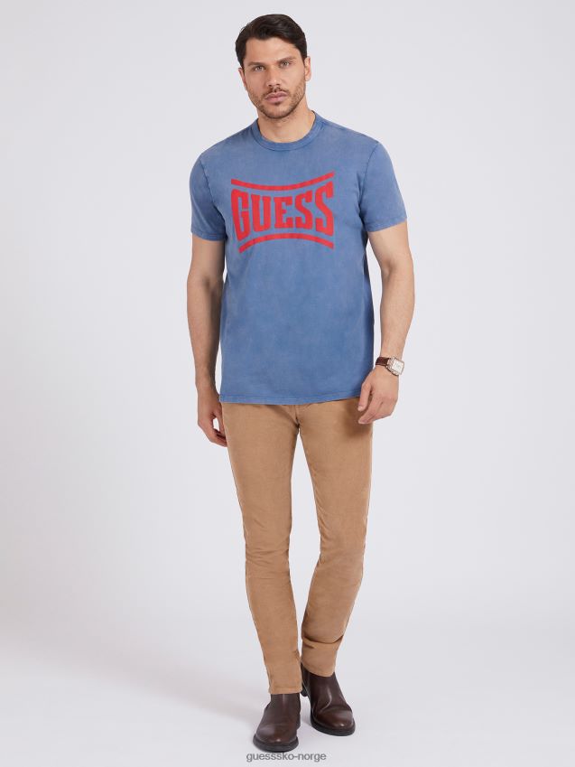 Guess front logo t-skjorte blå ny trend blå menn F0LJ80296