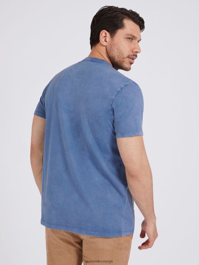 Guess front logo t-skjorte blå ny trend blå menn F0LJ80296
